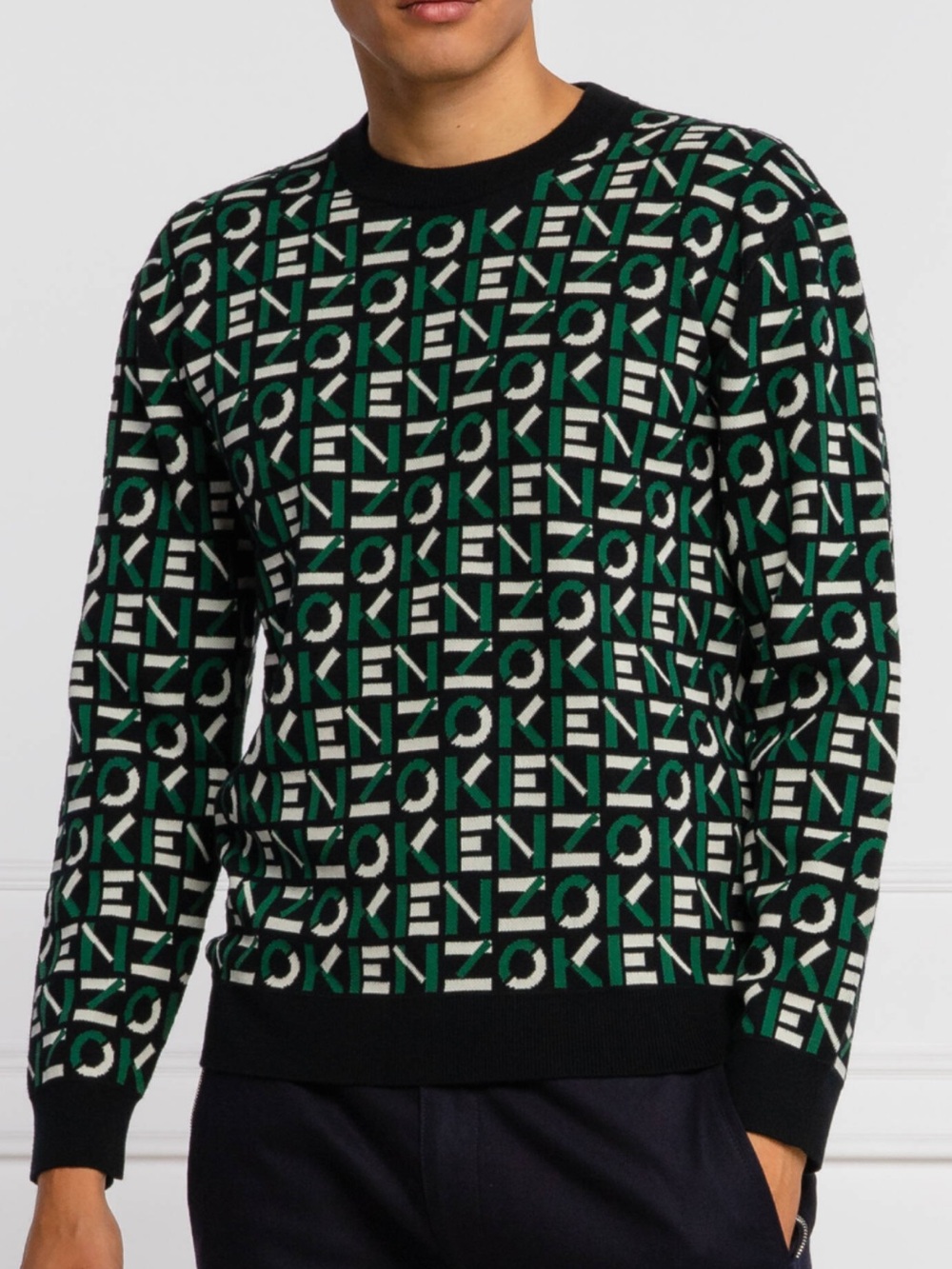 Kenzo Monogram Pullover Crewneck Sweater size Large